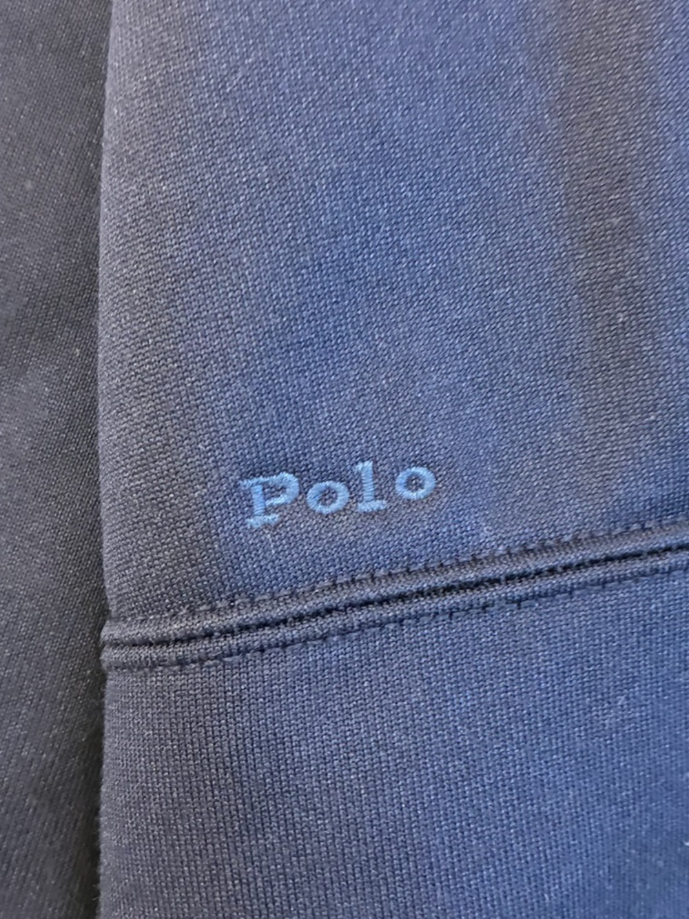 NWOT POLO RALPH LAUREN Boxy Suede-Patch French Terry Sweatshirt Navy Size Large - Picture 8 of 13